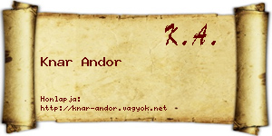 Knar Andor névjegykártya